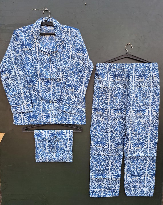 Cotton Pajama set Pjs Set, Bridesmaid Gift, Night Wear Dress, Sleepwear PJ Set, Cotton Pj's, Solid Print Pyjamas, Fall Clothing Loungewear