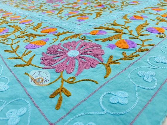 Unique color and design suzani sofa and bedcover | Suzani bedsheet | Handmade wall hanging throws | Bridesmaid suzani | Gift for her.