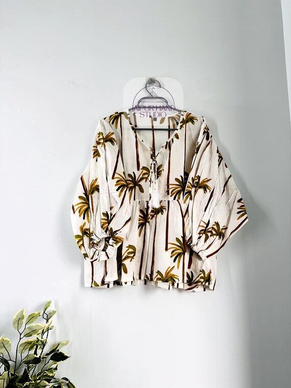 Summer Printed Cotton Dress Floral Casual long Sleeves Dress Boho Midi Dresses Customize Dress size, S, M,L, XL, Clothes Linen Dress