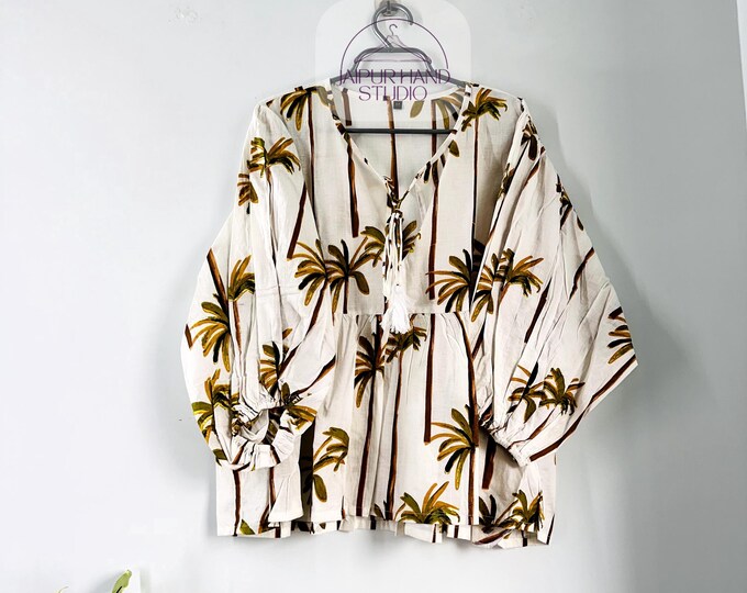 Summer Printed Cotton Dress Floral Casual long Sleeves Dress Boho Midi Dresses Customize Dress size, S, M,L, XL, Clothes Linen Dress