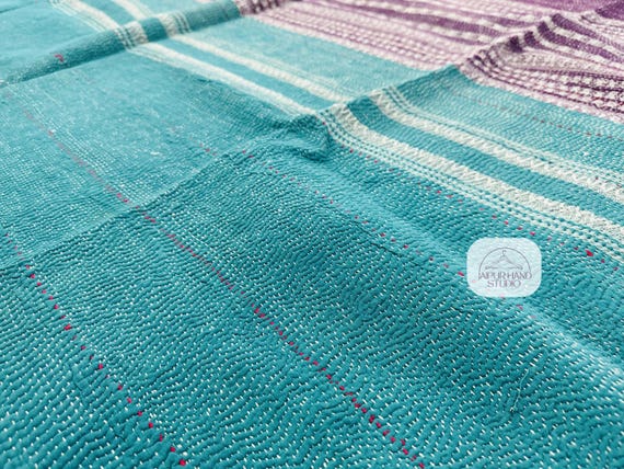 Handmade beautiful reversible blankets | Kantha bedcovers | Cotton kantha wall hanging throws | Kantha bedspreads | Gift for Christmas.