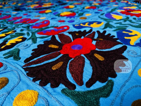 Suzani queen size tapestry | Handmade suzani bedcovers | suzani wall hanging throws | Suzani blanket | Bridesmaid suzani | Gift for her.