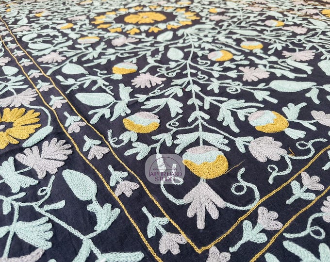 Floral Embroidery suzani bedspread | suzani wall hanging throws | suzani home decor | suzani  table cover | suzani bedsheet | Gift for her.