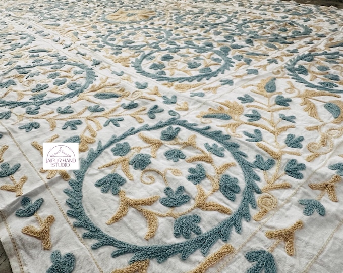 Uzbek suzani king size wall hanging throws | Handmade Embroidery bedsheet | suzani bedcovers | Bridesmaid suzani bedsheet | Gift for her.
