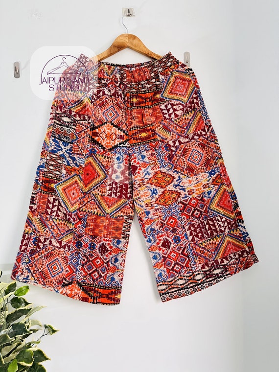 Assorted pattern kantha fabric made pants | women's wear palazzo | handmade trouser | women's wear pants | comfortable pants | Gift for her.