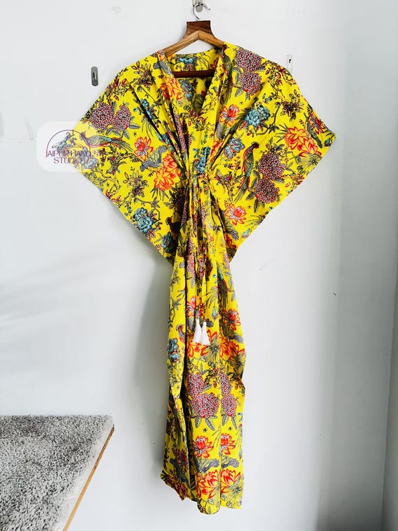 100% pure block print cotton kaftan | Women wear kaftan | pregnant lady wear gown | Sleeve less kaftan | Bridesmaid kaftan | Gift for her.