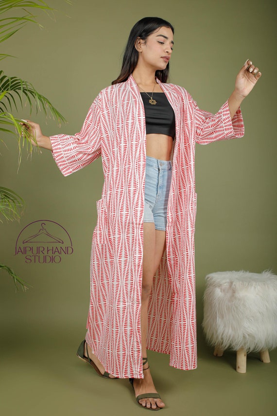 Beautiful color and print women wear kimono | Hand block print design luxury robes | Wedding and party wear kimono robe | Bridesmaid robes.