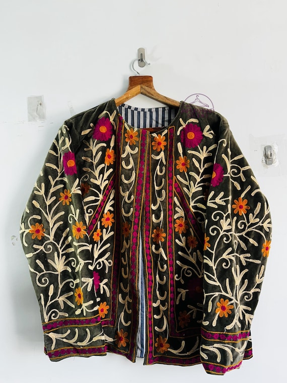 women wear bomber jacket | Long sleeve jackets | Wedding wear jackets | Handmade Embroidery jacket | Bridesmaid jackets | Gift for Christmas