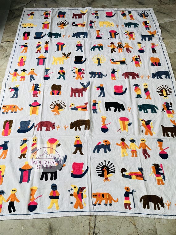 Handmade niddle work suzani Embroidery | Suzani bedspread | Suzani bedcovers | Suzani bedsheet | Bridesmaid suzani | Gift for her.