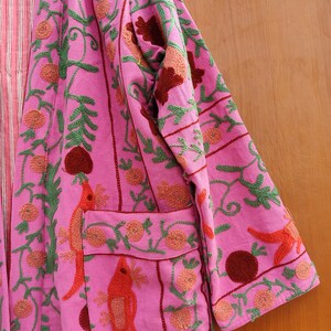 Suzani Work Kimono, Hand Embroidered Suzani Work Kimono, Hand Embroidered Robe, Cotton Kimono Jacket, Tie Belt Coat, Bath Robe Dressing Gown image 7