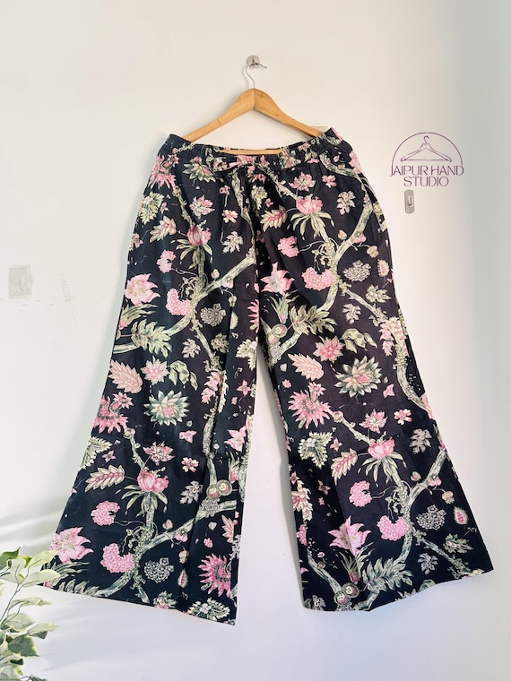Handmade cotton made yoga pants | women wear comfortable palazzo | summer wear pants | Lightweight pajamas | Bridesmaid pants | Gift for her