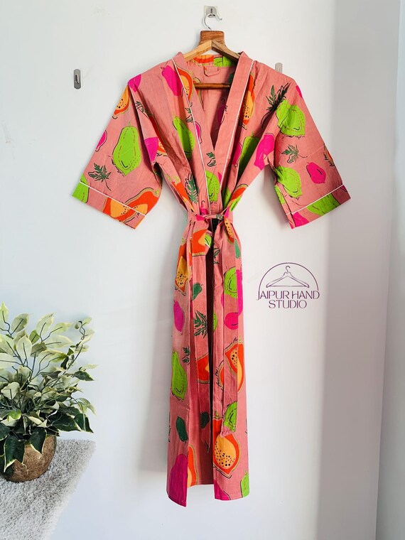 100% soft cotton made bath robes | Wedding wear robes | Party wear long gown | Morning tea robes | Bridesmaid robes | Gift for Christmas.