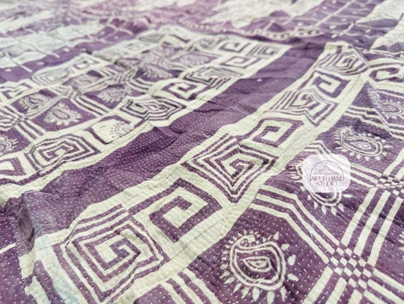 Old vintage kantha bedsheet | Patchwork made reversible blankets | Kantha wall hanging throws | Kantha bedspread | Gift for Christmas.