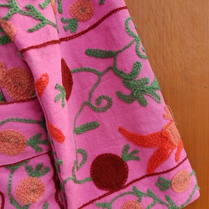 Suzani Work Kimono, Hand Embroidered Suzani Work Kimono, Hand Embroidered Robe, Cotton Kimono Jacket, Tie Belt Coat, Bath Robe Dressing Gown image 9