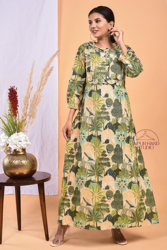 Beautiful women outdoor wear dress | Handmade cotton long midi dress | Wedding and party wear dress | Bridesmaid dress | Gift for Christmas.