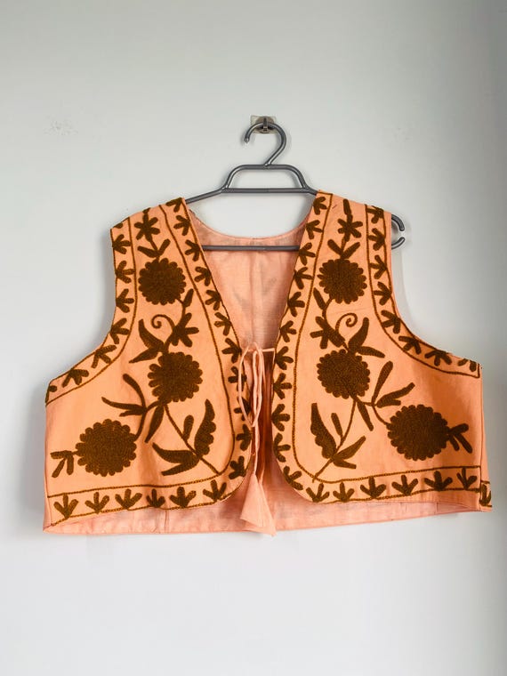 Cotton Vest Jacket, Short Versatile Coat, Handmade Quilted Cotton Jacket - Coat