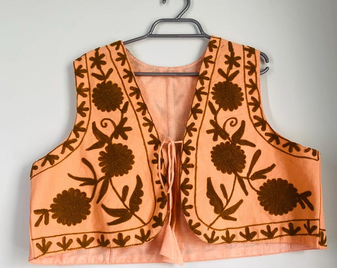 Cotton Vest Jacket, Short Versatile Coat, Handmade Quilted Cotton Jacket - Coat