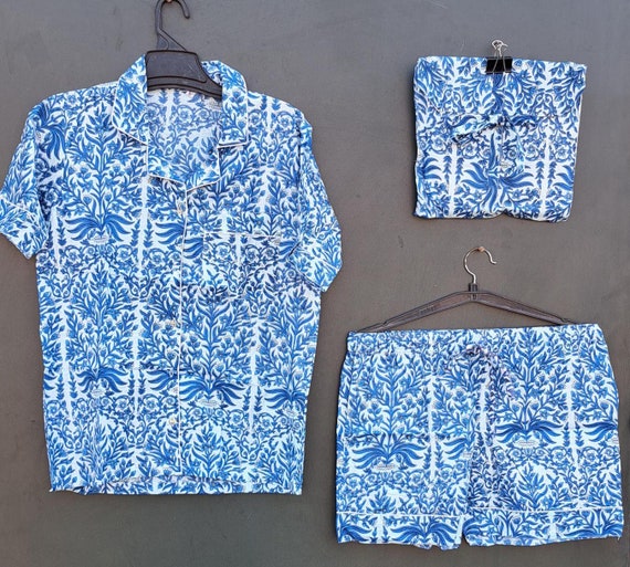 Floral Print Shorts Pj Set Indian Shorts Pj Set Women Wear Pj Set Hand Block Print Night Suit Night Wear Night Dress Animal Print Shorts Pj