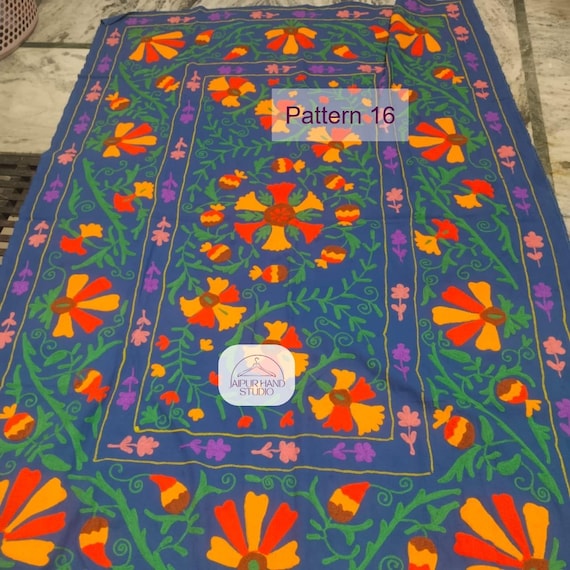 Table cover made by niddle work suzani | Handmade suzani bedcover | suzani bedspread | Uzbek king size tapestry | Gift for Christmas.