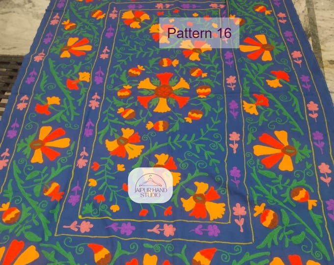 Table cover made by niddle work suzani | Handmade suzani bedcover | suzani bedspread | Uzbek king size tapestry | Gift for Christmas.