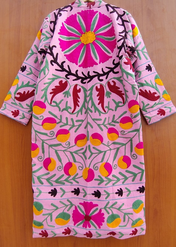Indian Cotton New Suzani Embroidery Jacket, Winter Warmed Coat, Women's Coat, Cotton Long And Short Size Jacket Kimono