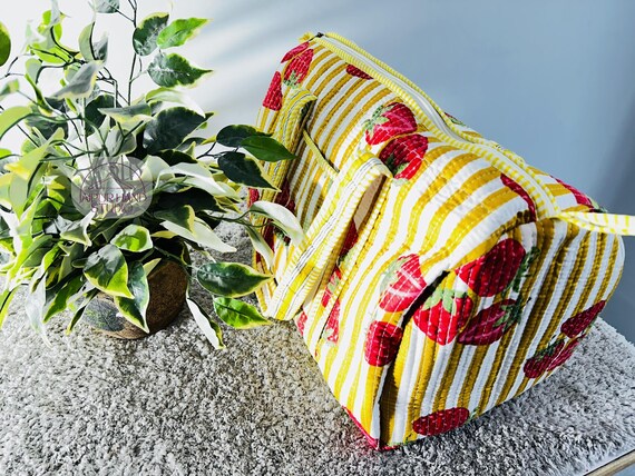 Indian made quilted cotton made duffel bags | Handmade gym bag | Block print travel bags | Lagged bag | Bridesmaid bags | Gift for her.