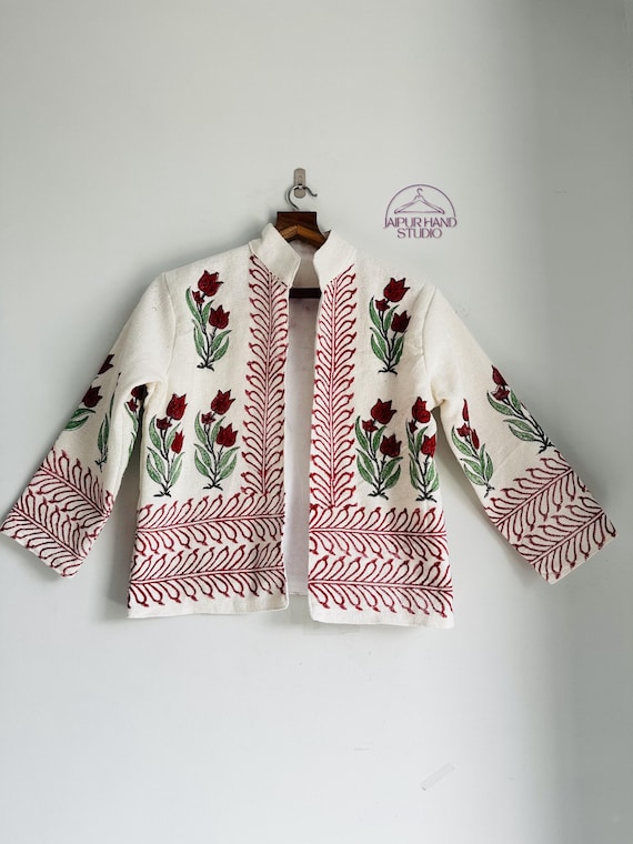 100% pure cotton TNT jacket | Winter wear short coat | Party wear jackets | Hand block print jacket | Bridesmaid jackets | Gift for her.