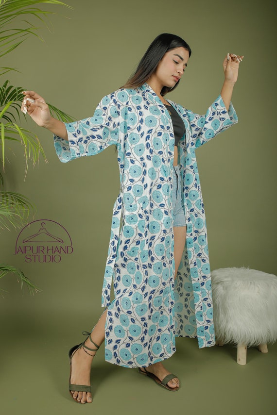 Hand block print cotton kimono | Luxuries bath robes | Boho cotton robes | Beautiful block print lovely kimonos | Gift for Christmas.