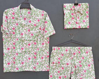 Indian handmade Pj suit for women's | beach wear suit | women's wear pajamas | wear in home | night wear pjs | Gift for Christmas for her