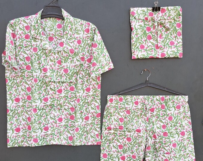 Indian handmade Pj suit for women's | beach wear suit | women's wear pajamas | wear in home | night wear pjs | Gift for Christmas for her