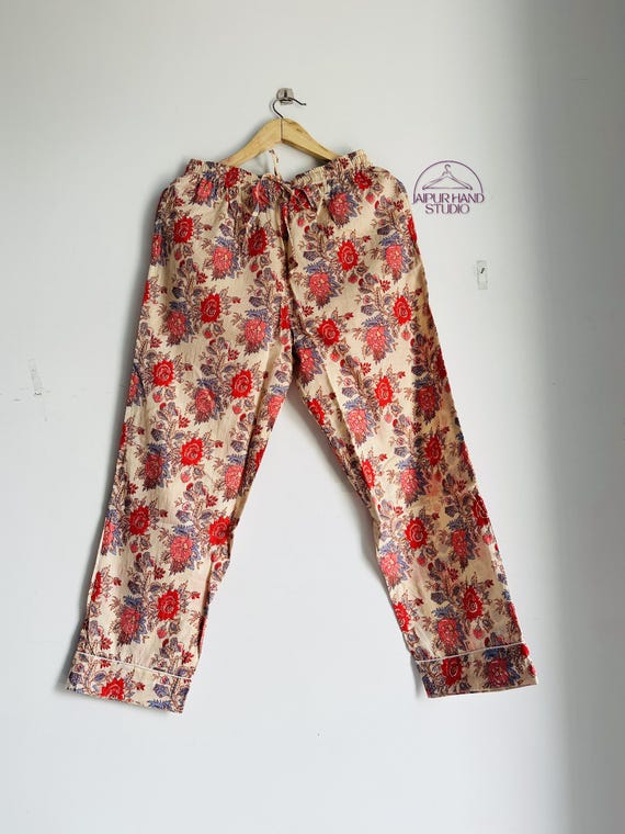 Floral print cotton made pajamas | Women sleepwear pajamas | Long sleeve pajamas | Block print pajamas | Bridesmaid pajamas | Gift for her.