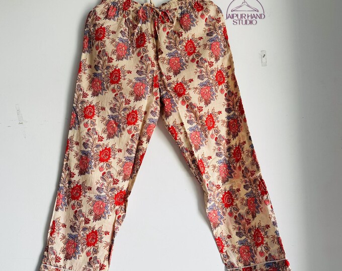 Floral print cotton made pajamas | Women sleepwear pajamas | Long sleeve pajamas | Block print pajamas | Bridesmaid pajamas | Gift for her.