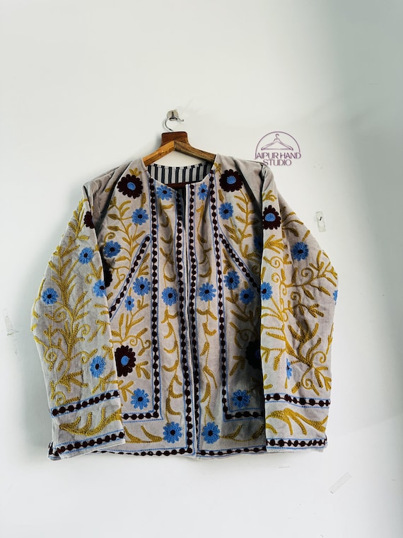 Women wear velvet suzani jacket | Special occasion wear jacket | Beautiful Embroidery jacket | Winter wear jacket | Bridesmaid jackets.