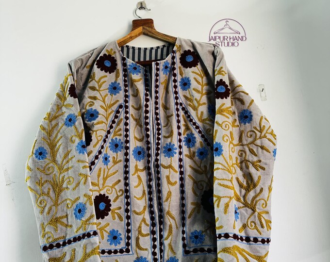 Women wear velvet suzani jacket | Special occasion wear jacket | Beautiful Embroidery jacket | Winter wear jacket | Bridesmaid jackets.