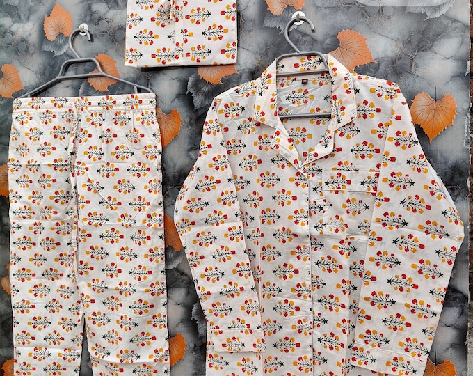 Cotton PJ sets, Cotton sleepwear, Lightweight cotton pajamas, Summer Clothing Pj Set, Cotton nightwear, Women's cotton PJ sets, Gift For Her
