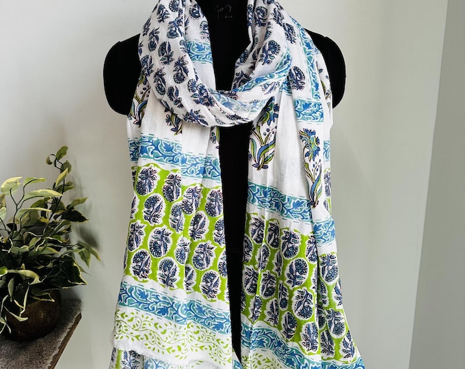 Indian Block Print Sarong | Sarong Beach Wrap | Cotton Sarong | Block Print Scarf | Summer Beach Pareo | Beach Cover Up Pario | Gift for Her