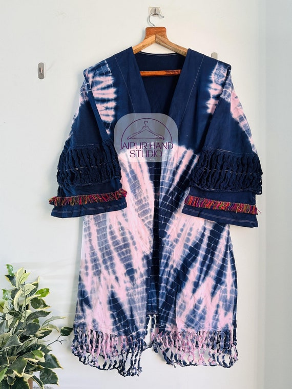 women wear tie die kimonos | Indian handmade kimono | wedding wear dress | Long sleeve robes | Bridesmaid robes | Gift for Christmas.
