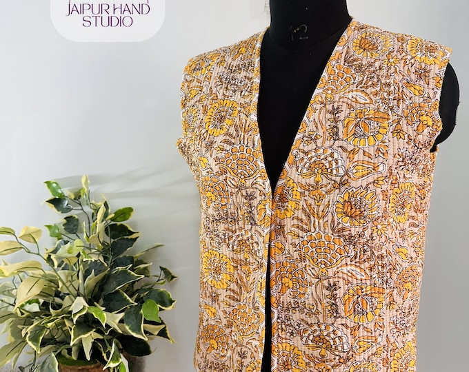 Quilted waist for women's wear | cotton jacket | handmade stitched coat | boho coat | hippie jacket | party wear coat | Gift for her girl.