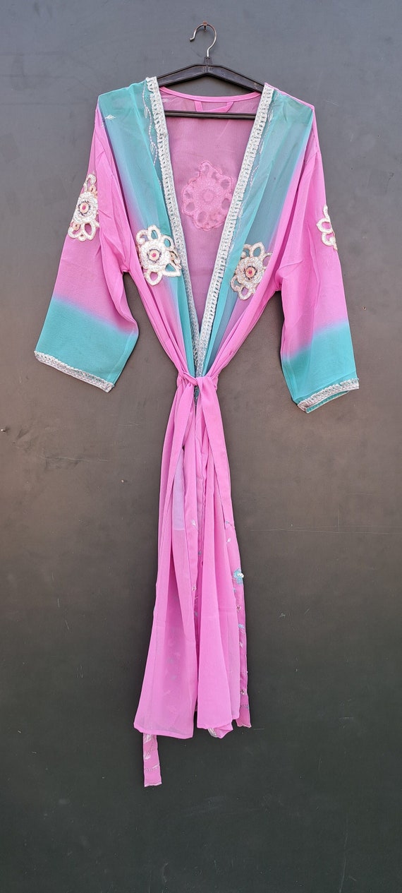 Woman silk kimono, Vintage kimono, Boho kimono, Silk dressing gown, Christmas gift, Gifts for her indian silk kimono robe