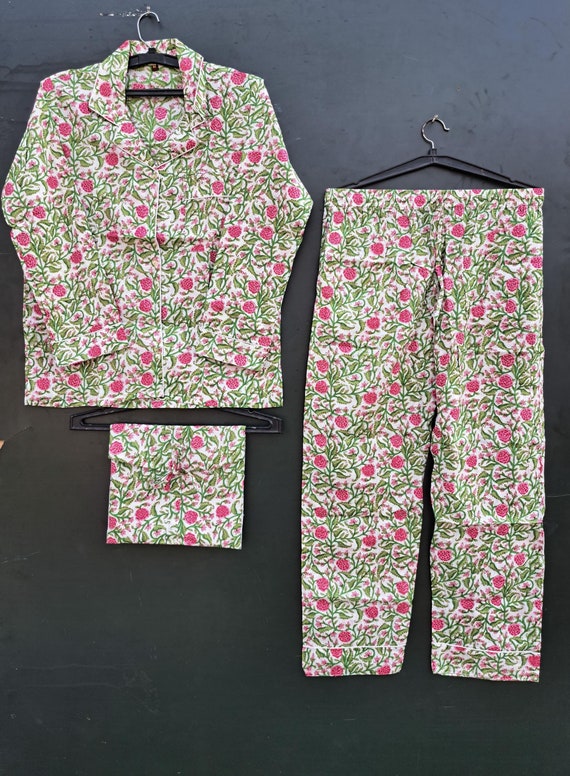 Summer cotton block printed Shorts Pajama set Pj Set, Women comfortable Nightwear,sleepwear Pj set,Bridesmaid pj set,Bridal party Pajama set