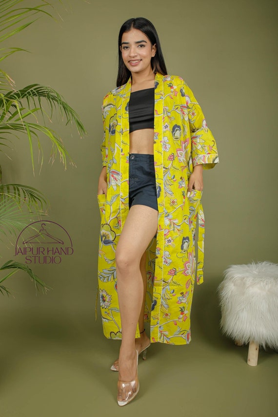 Women wear bath robes| Hand block print cotton kimono | wedding wear robe | Lovely floral print robes | Bridesmaid robe | Gift for Christmas