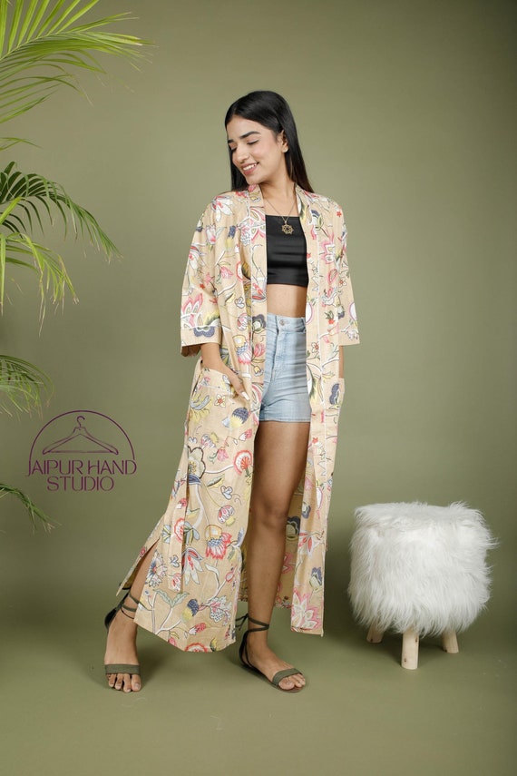 Indian pure cotton women bath robes | Hand block print sleepwear robes | women party wear long dress | Bridesmaid robes | Gift for Christmas