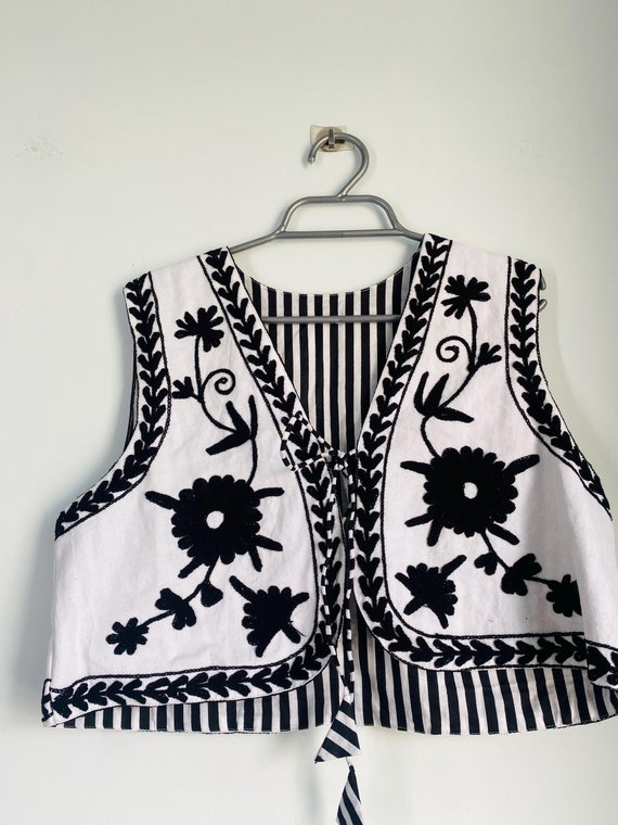 Cotton Vest Jacket, Short Versatile Coat, Handmade Quilted Cotton Jacket - Coat
