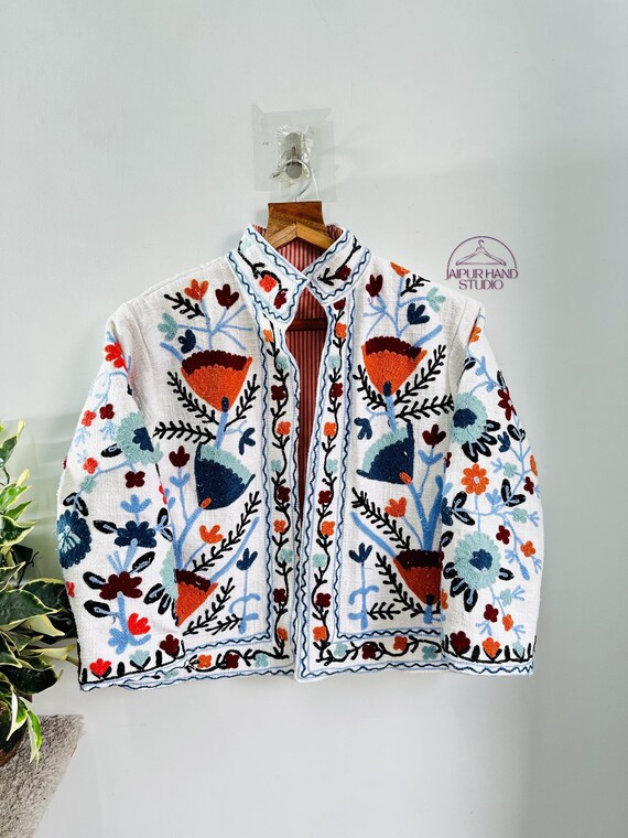 Winter wear short coat | Party wear jacket | Beautiful handmade jacket | Long sleeve jacket | Bridesmaid jackets | Gift for Christmas.