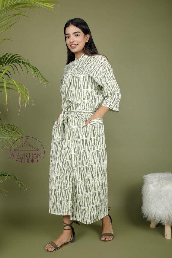 Printed cotton kimono robes| Handmade cotton robes | Women party wear gown| Wedding bridesmaid robes | Block print robe | Gift for Christmas