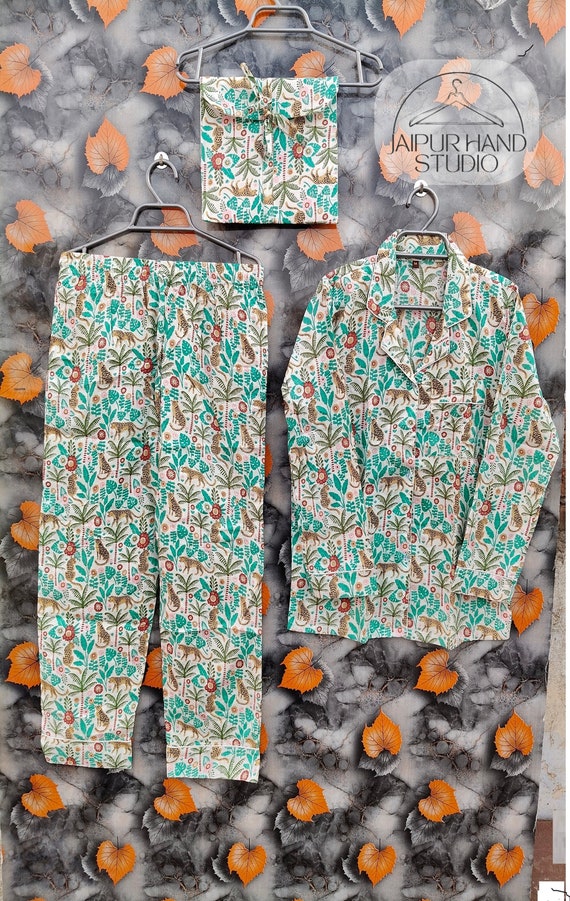 Leopard Print Bridesmaid Long Pajama Set | Pajama Shirt | Bridesmaid PJs | Cotton Pajamas Bridesmaid Pajama Set Bridesmaid Gifts For Hare