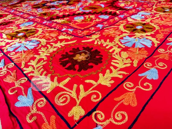 Handmade embroidery made suzani bedcovers | suzani bedspread | Wall hanging throws | Suzani tapestry | Bridesmaid suzani | Gift for her.