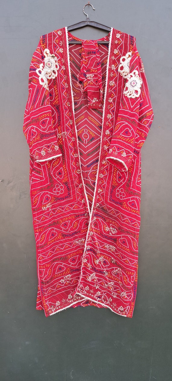 Traditional Indian Patchwork Silk Kimono Robe for women, indian sari silk kimono Woman silk kimono Vintage kimono,Silk dressing gown