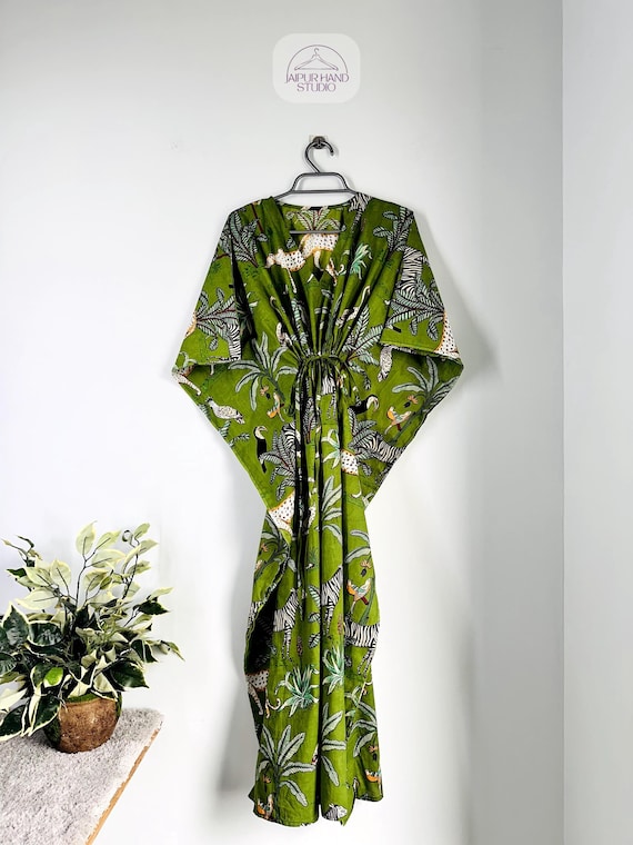 Hand Block printed kaftan,caftan,cotton Lounge and sleepwear summer Kaftan, beach wear dress,maxi Gown nightwear, gift for her