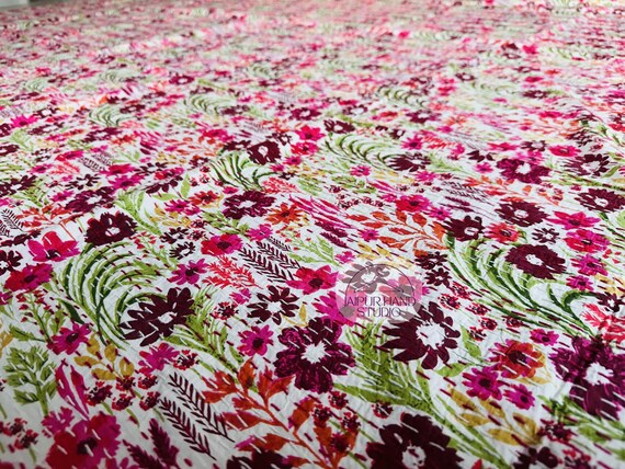 Multicolor cotton kantha throws | stitching cotton kantha bedspread | kantha bedcover | Handmade stitched kantha bedsheet | Gift for her.